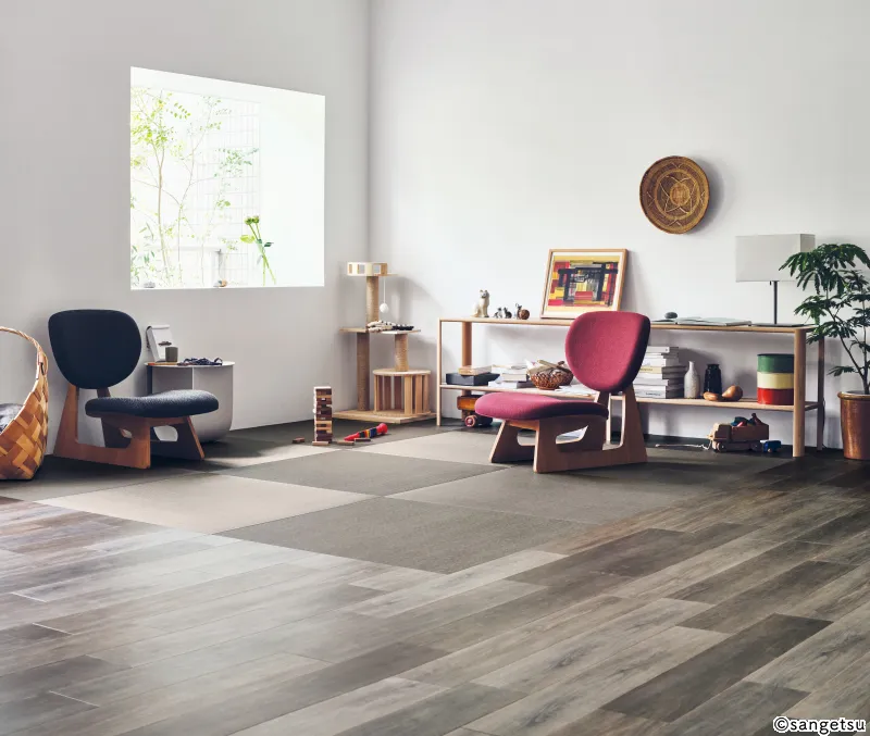 Sàn & Thảm GT2003T – Gạch chiếu tatami (2023-2026 Gạch Vinyl (Floor Tile)) (phối cảnh 2)