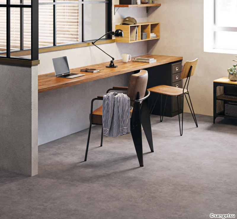 Sàn & Thảm HM17005 – Shabby Mortar (không mạch) (2024-2027 Sàn Cuộn Nhà Ở (Home Floor) Compact) (phối cảnh 2)