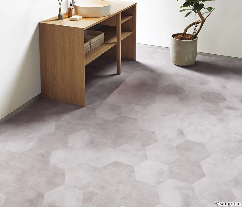 Sàn & Thảm IS-2010 – lục giác đơn giản (2023-2026 Gạch Vinyl (Floor Tile)) (phối cảnh 2)