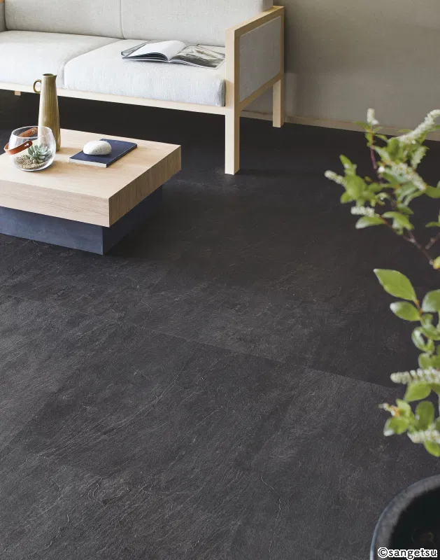 Sàn & Thảm IS-2156 – Đá phiến đen (2023-2026 Gạch Vinyl (Floor Tile))