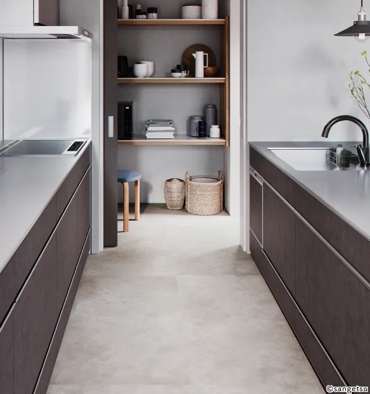 Sàn & Thảm IS-8070-B – vữa rộng (2023-2026 Floor Tile – Ikkimi) (phối cảnh 1)