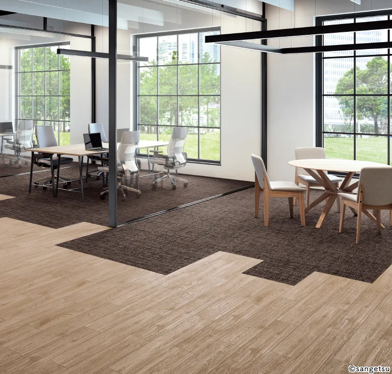 Sàn & Thảm OT5332 – Sồi carbon (OT Vol.10 – Gạch Vinyl Chống Tĩnh Điện) (phối cảnh 1)