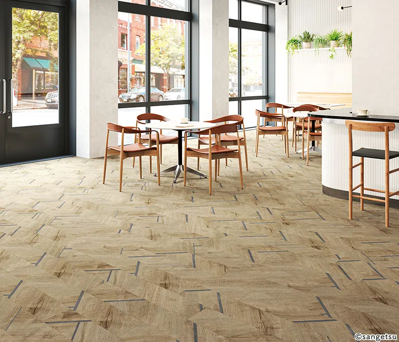 Sàn & Thảm WD-2148 – dòng kim loại gỗ (2023-2026 Gạch Vinyl (Floor Tile)) (phối cảnh 2)