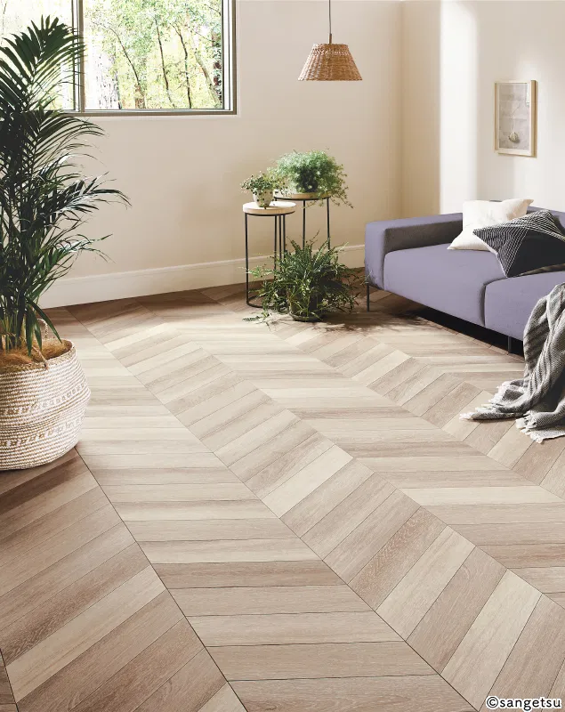 Sàn & Thảm WD-8110 – gỗ chevron (2023-2026 Floor Tile – Ikkimi) (phối cảnh 1)