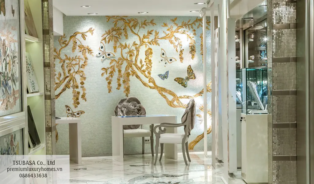 Trang điểm không gian lộng lẫy với các mẫu gạch mosaic cao cấp