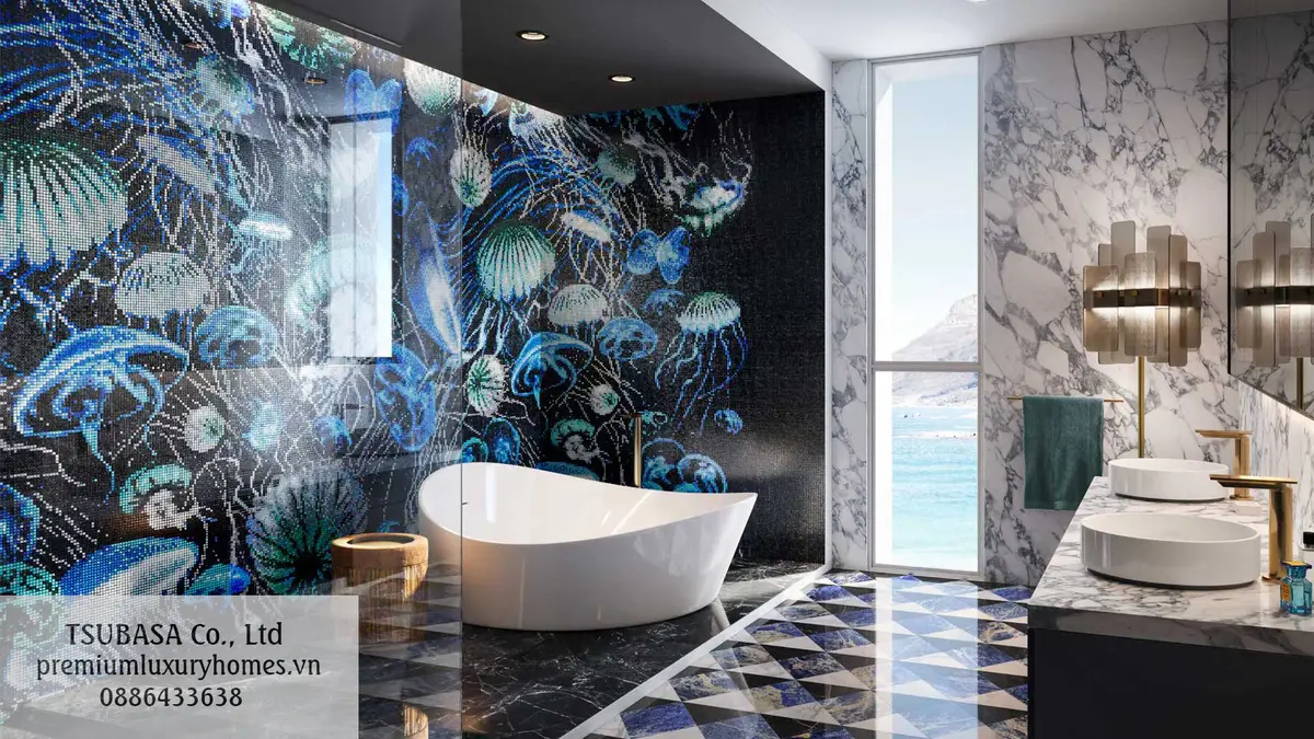Trang điểm không gian lộng lẫy với các mẫu gạch mosaic cao cấp
